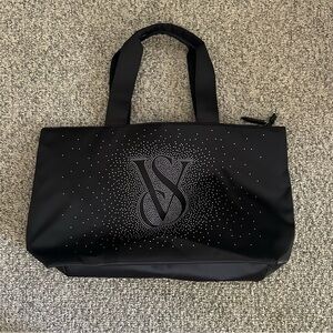 Victoria’s Secret Elegant Black Tote Bag with Sparkling Design
